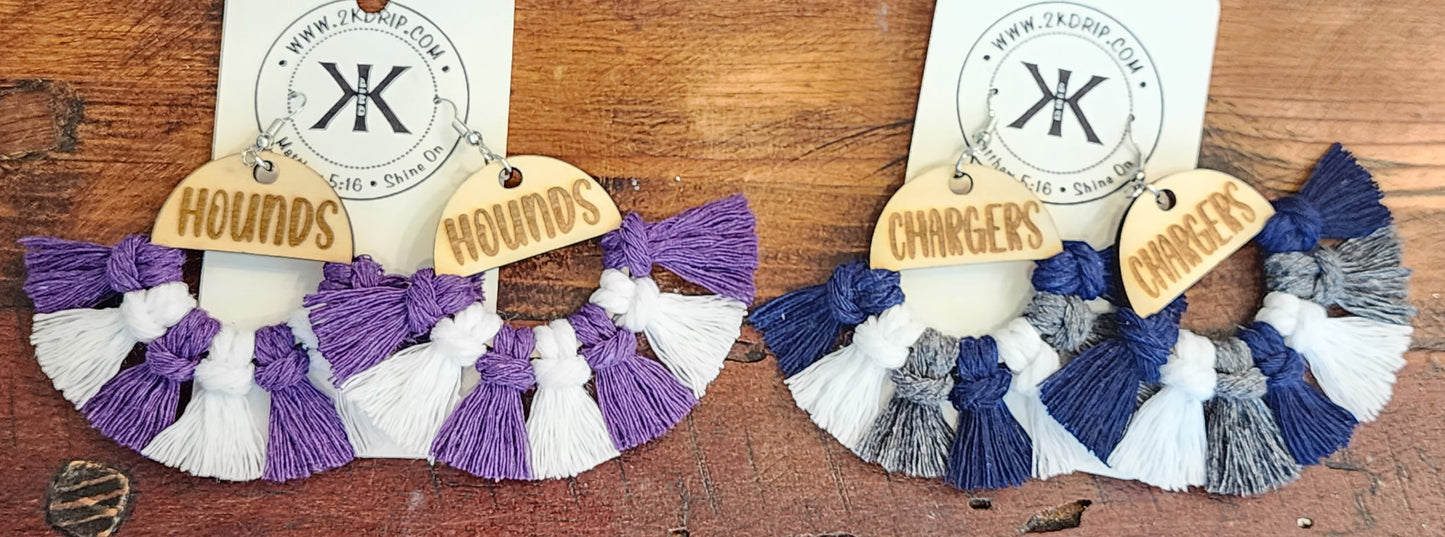 Team Spirt Tassel Earrings