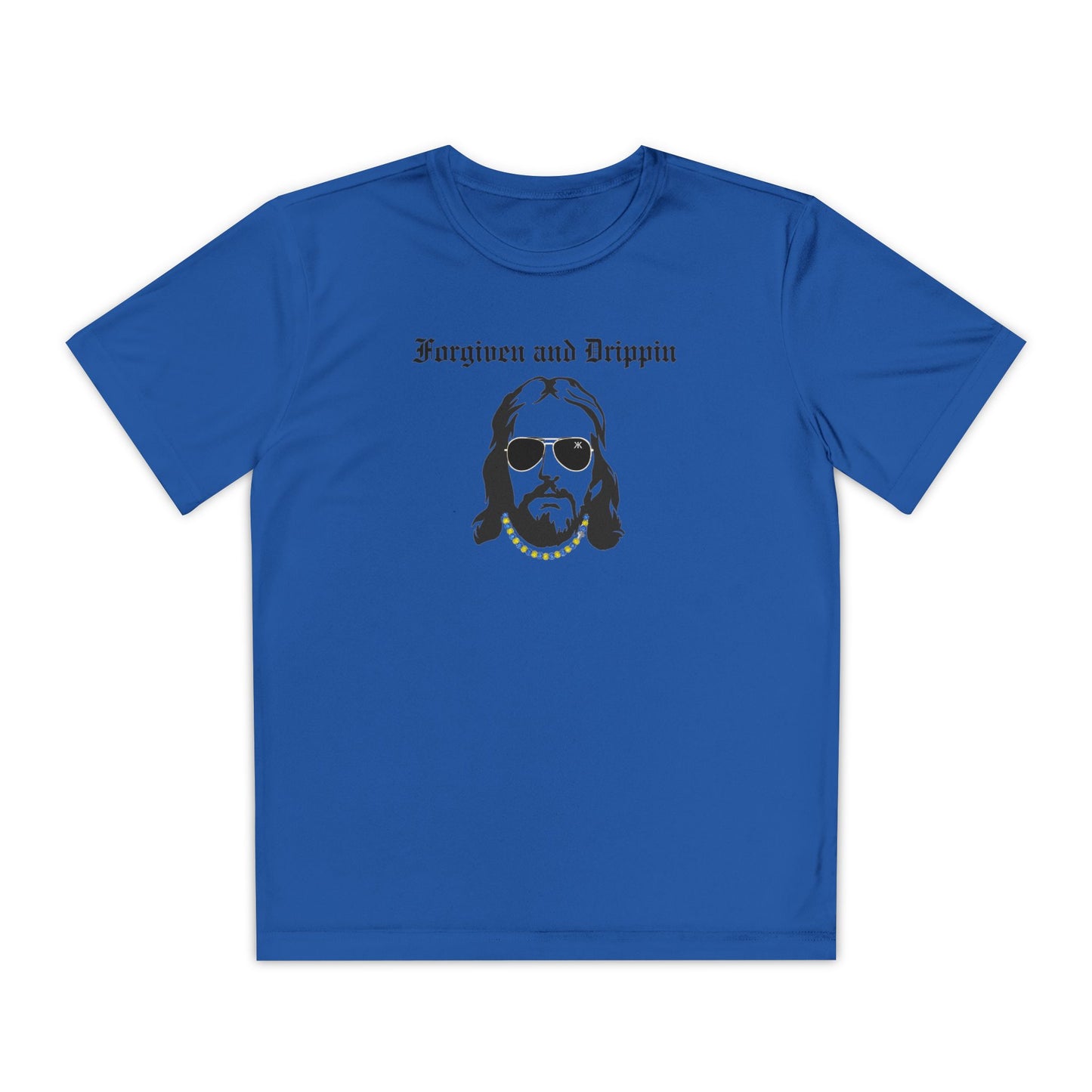 Forgiven and Drippin Jesus Youth Moisture Wicking tee